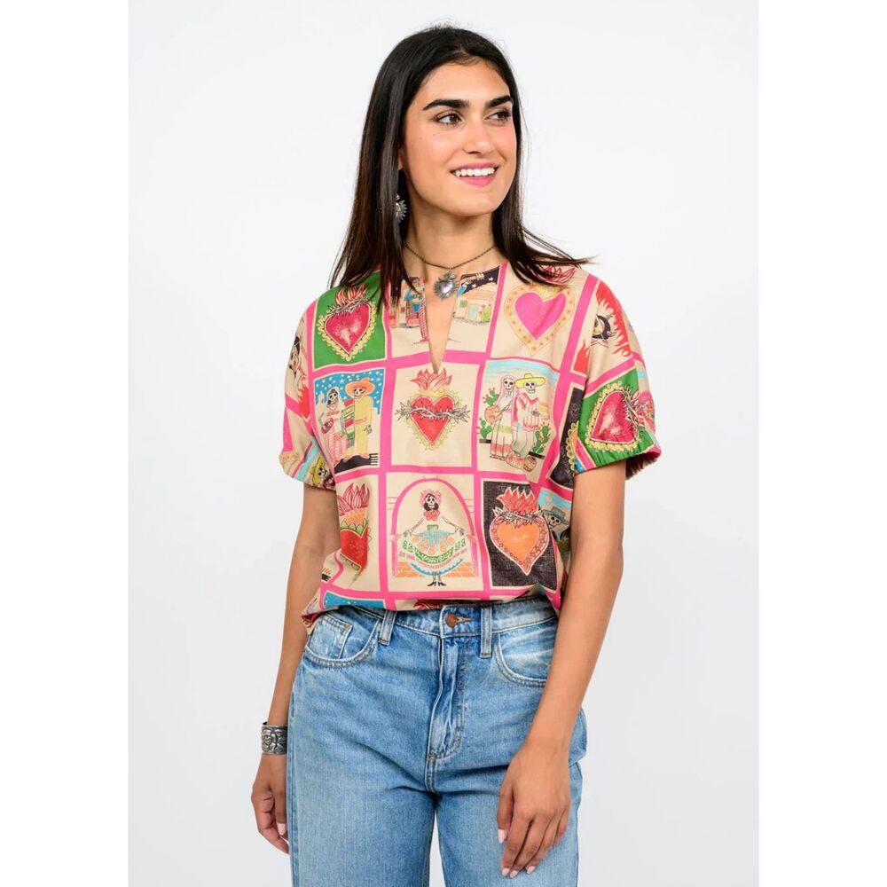 Sister Mary El Corazon Blouse Womens M/L